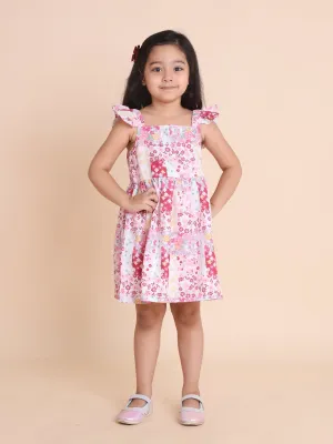 White floral dress with short sleeves